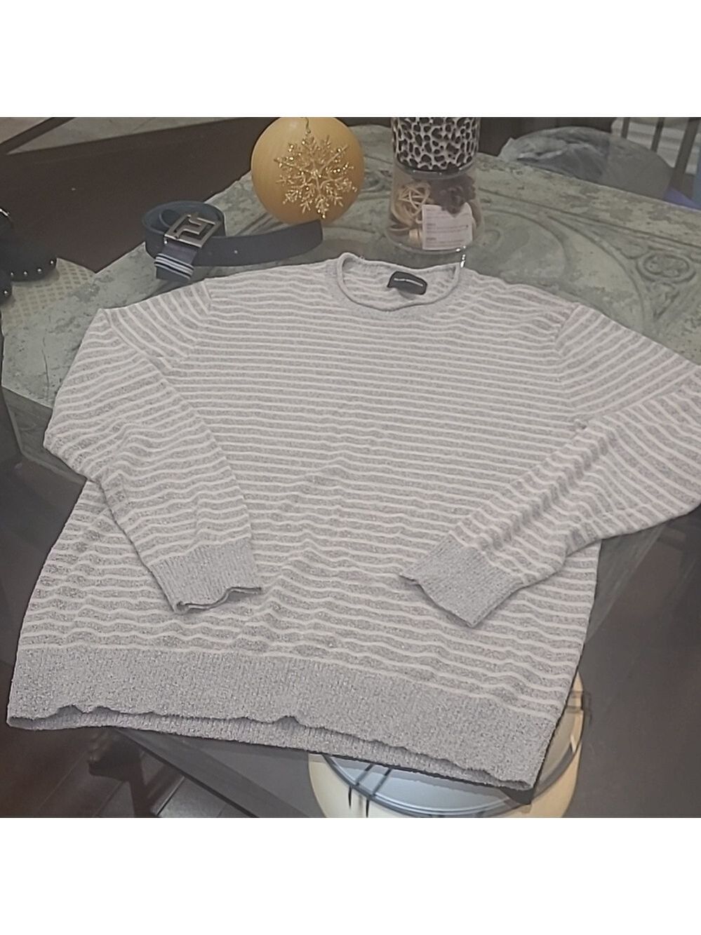 Club Monako crew neck men's paterned stripped sweater medium